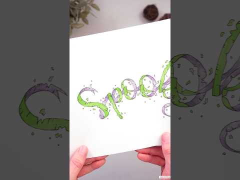 Broken Ribbon Lettering „Spooky“ #handlettering #diy #halloween