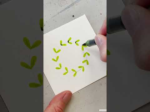 Schneller Blätterkranz dank Brushpen-Trick