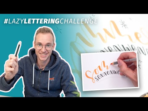 Handlettering &quot;Sommersonnenwende&quot; | #lazyletteringchallenge 25/2022 | Zum Mitmachen