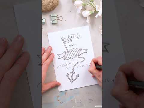 Handlettering Komposition mit Bleistift