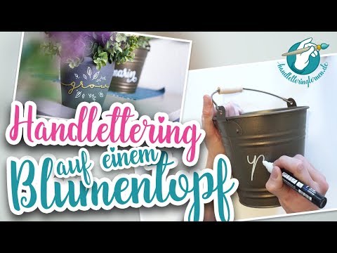 Einen Blumentopf beschriften | Handlettering