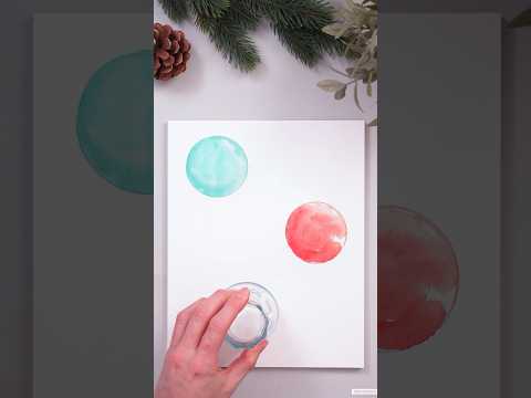 Bunte Weihnachtskugeln mit Glas-Trick #handlettering #diy #watercolor