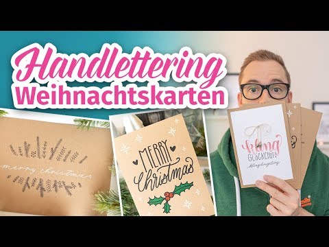 Handlettering Weihnachtskarten mit Kraftpapier (3 Varianten!)