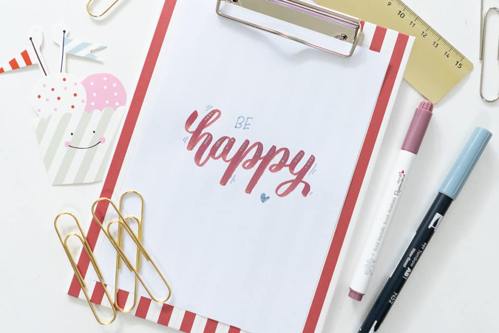 Handlettering - Be happy