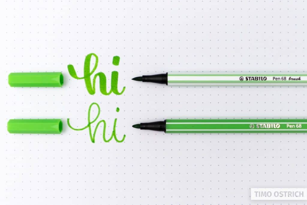 Pen 68 Brush und Pen 68 im Vergleich