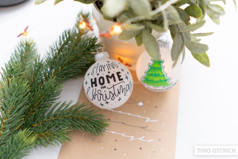 Weihnachtskugeln beschriften (Handlettering & Dekoration)