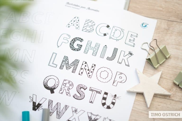 Buchstaben zum Ausmalen (mit gratis PDF Download)
