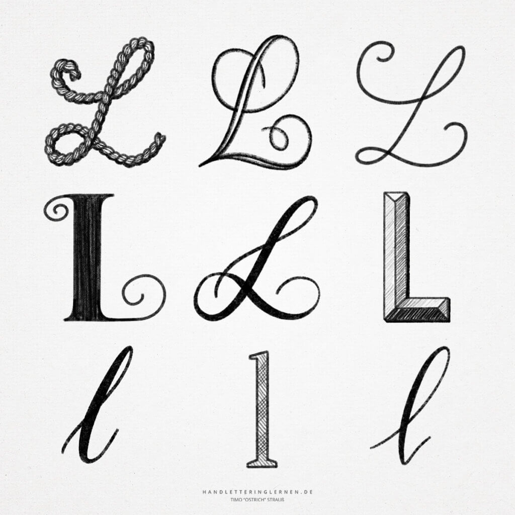 Handlettering L Beispiele zum Nachmachen