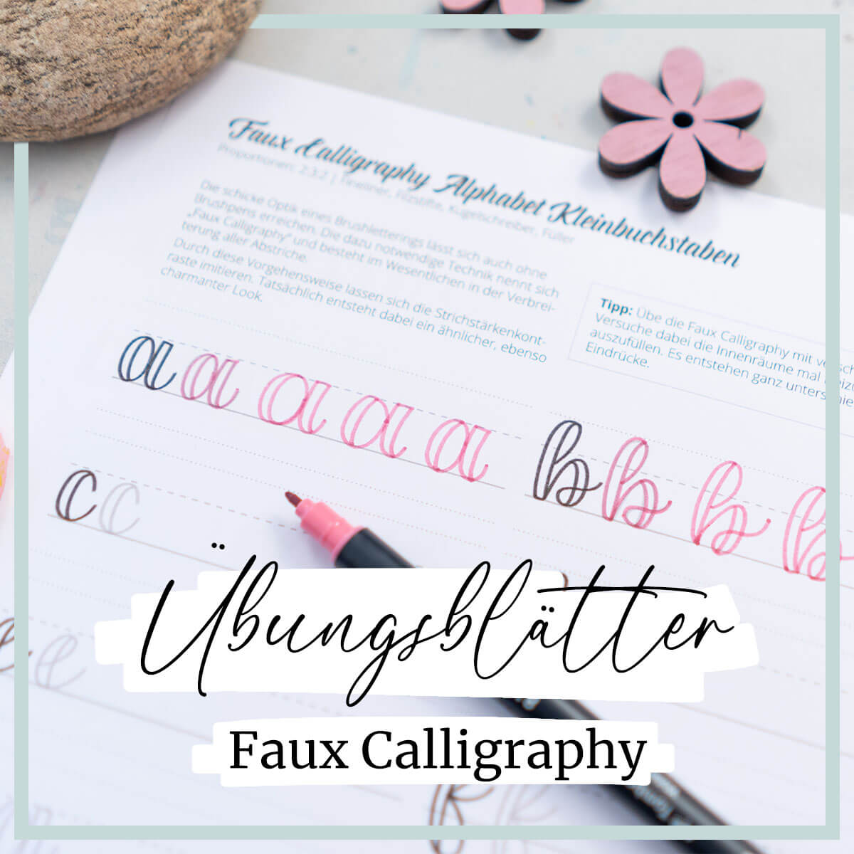 Faux Calligraphy Übungsblätter