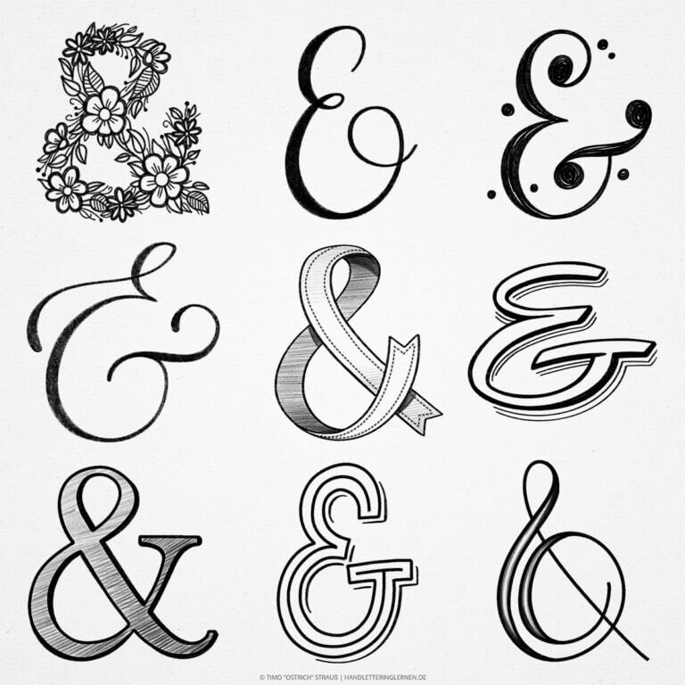 Handlettering Und-Zeichen | Beispiele zum Nachmachen